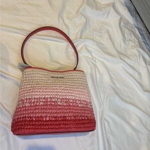 Michael Kors Gradient Pink Woven Shoulder Bag